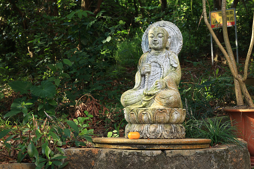 Archaeological sculpture of Mahisasuramardini, made of Chlorite rock. Circa twelfth century of the Common Era, Manbhum, India