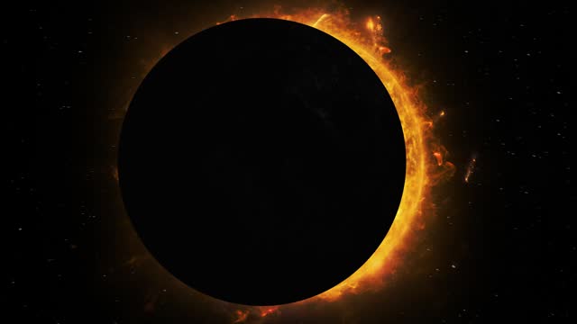 total solar eclipse seen from outer space