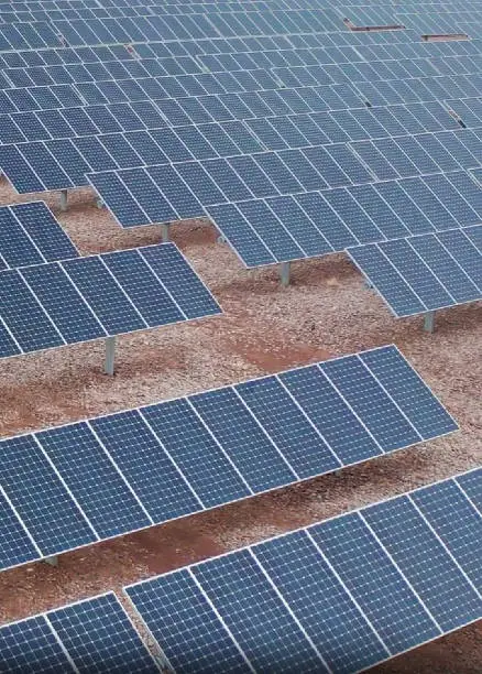 Photovoltaic power solar plant from drone