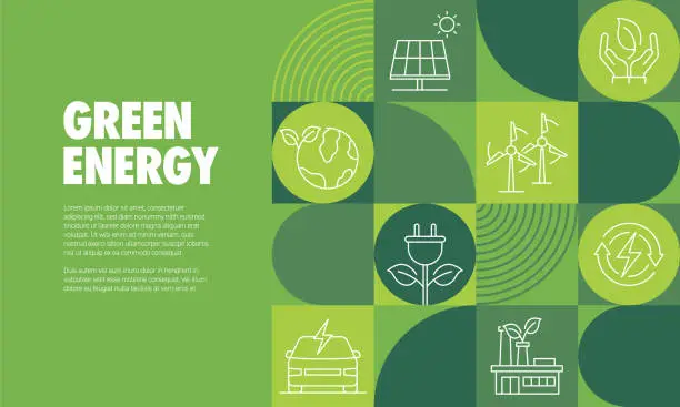 Vector illustration of Green Energy Banner Design Vector Illustration. Environment, Renewable Energy, Clean Energy, Zero Waste.