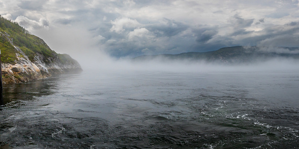 The majestic Saguenay Fjord between Tadoussac and Baie Ste-Catherine. This is where it joins the St. Lawrence River.