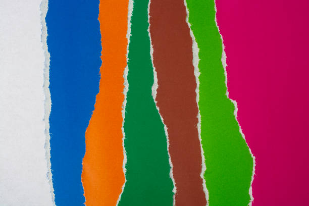 Scraps of colored paper close-up.