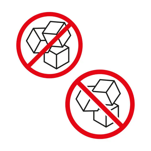 Vector illustration of No sugar icon. Product package symbol. Sugar cubes in circle. No sugar added. Vector illustration. EPS 10.