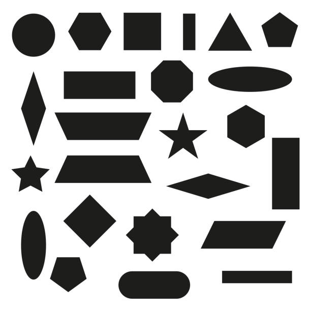 Set of simple geometric shapes. Rectangle, circle, triangle. Vector illustration. EPS 10. Set of simple geometric shapes. Rectangle, circle, triangle. Vector illustration. EPS 10. Stock image. trapezoid-shape-silhouette stock illustrations