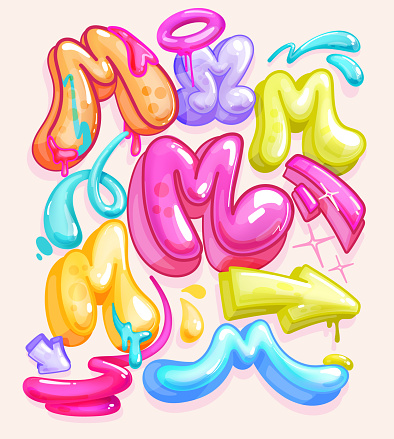 Cartoon bubble slime letters 
