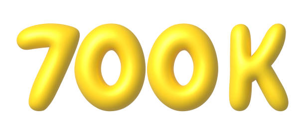 istock 700k, 700,000 followers in social media. 3d gold vector design element in cartoon style. 1704252108
