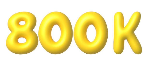 istock 800k, 800,000 followers in social media. 3d gold vector design element in cartoon style. 1704254310