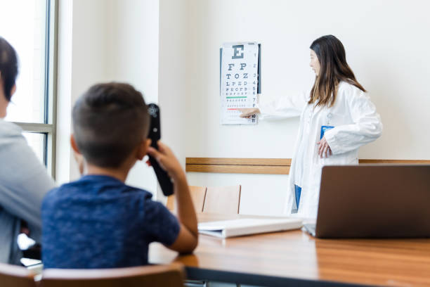 istock Unrecognizable boy participates in an eye exam 1704270676