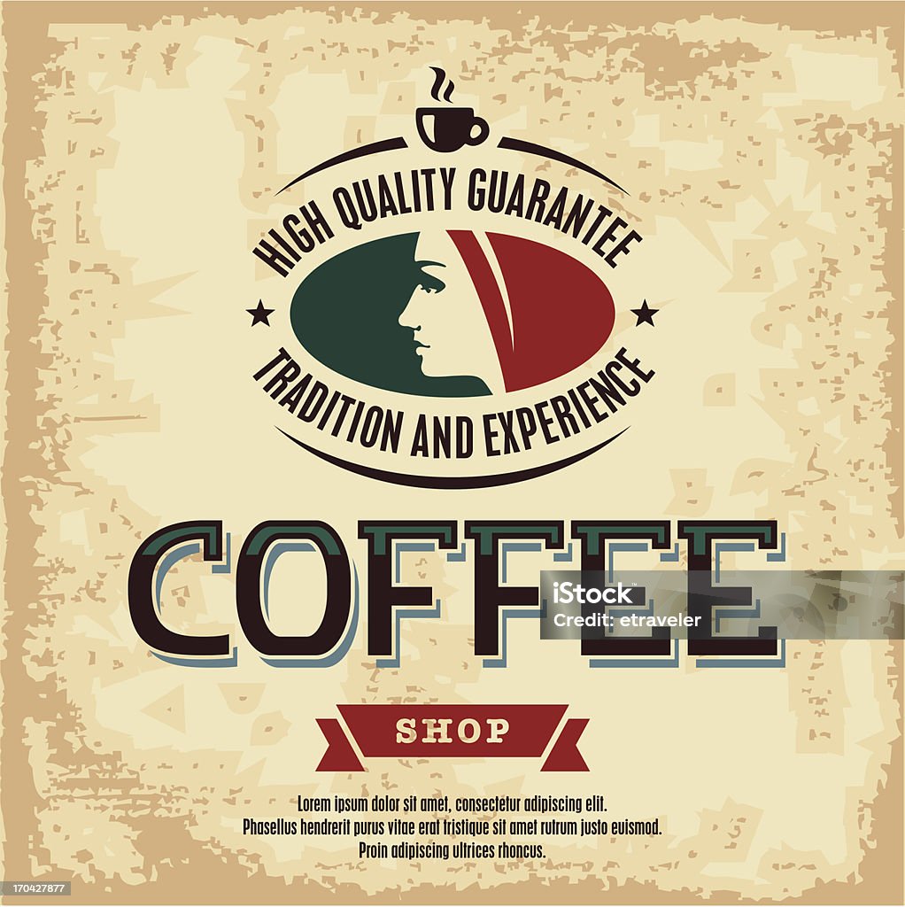 Étiquette vintage café - clipart vectoriel de Affaires libre de droits