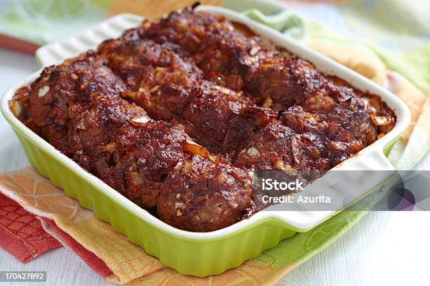 Meatballs Con Salsa De Tomate Foto de stock y más banco de imágenes de Al horno - Al horno, Albóndiga, Alimento