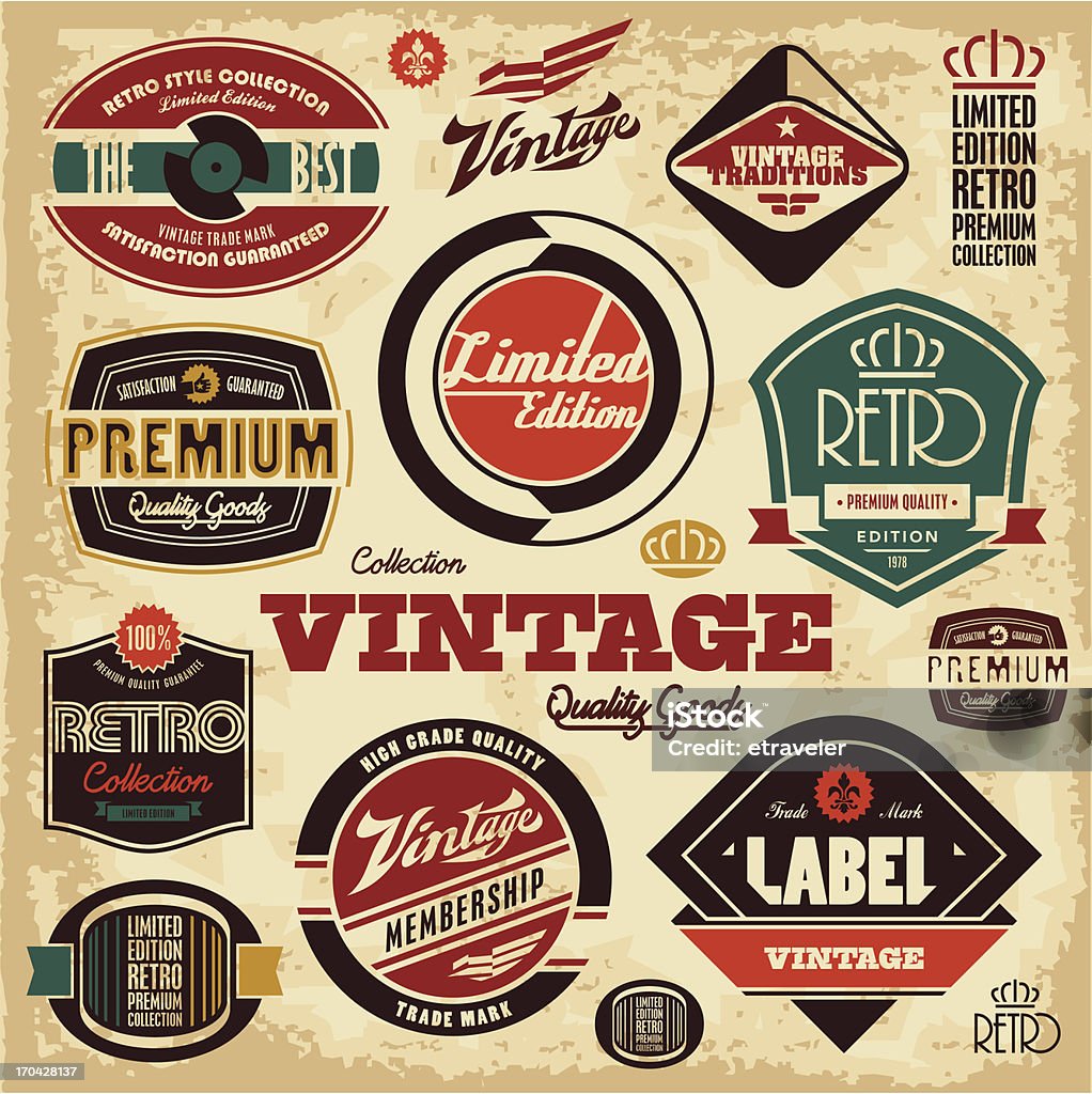 Vintage labels collection Vintage labels collection. Retro design elements. Retro Style stock vector