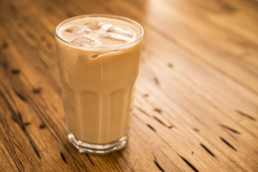 Iced Latte Coffee served in a glass.