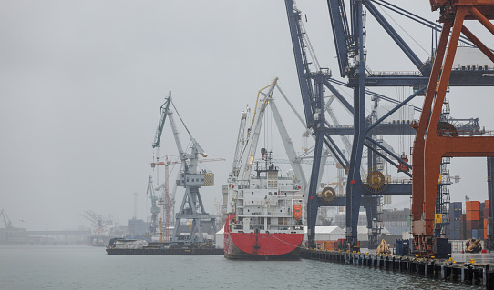 Container terminal at the Maasvlakte in Rotterdam, The Netherlands. February 2, 2020.