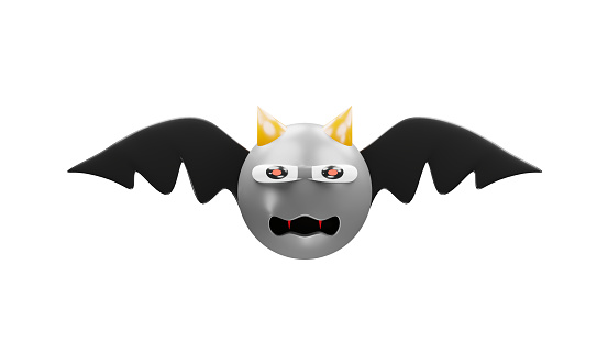 3D rendering of bat for halloween festival, funny ghost bat