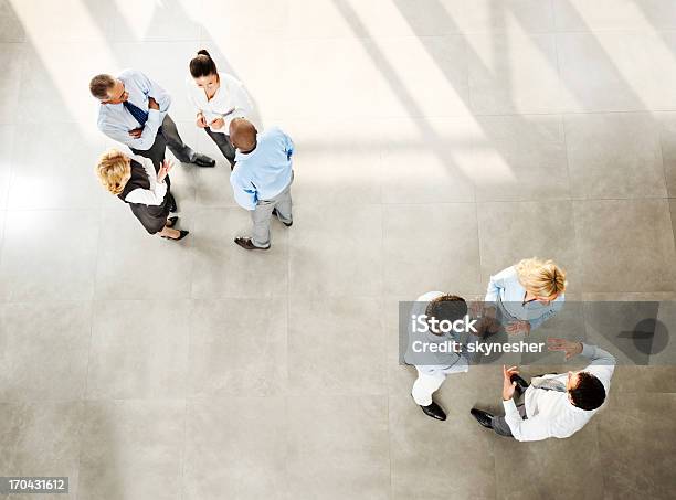 Team Workers Stock Photo - Download Image Now - High Angle View, Meeting, People