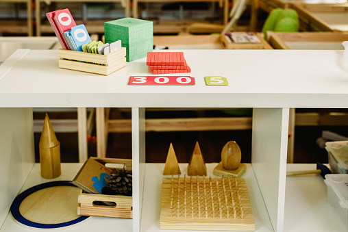 Learning Aidds Math Learning Aids On Display At An Alternative Education School Stock ...