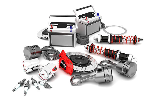 Parts Of Car 3D illustration machine part stock pictures, royalty-free photos & images