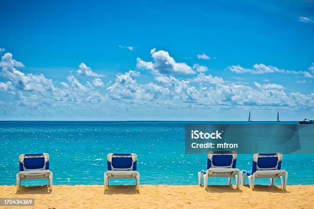 Beautiful Beach In Philipsburg Saint Maarten Stock Photo - Download Image Now - Beach, Blue, Capital Cities