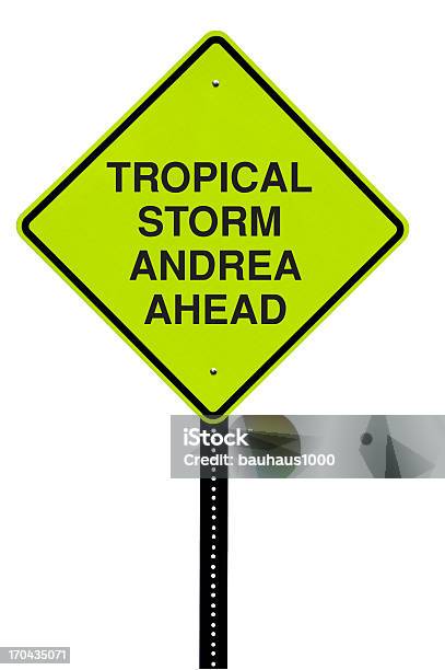 Sinal De Aviso De Tempestade Tropical Andrea - Fotografias de stock e mais imagens de Acidente Natural - Acidente Natural, Figura para recortar, Fotografia - Imagem