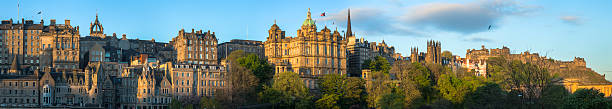 Panorama of the sun rising in Edinburgh