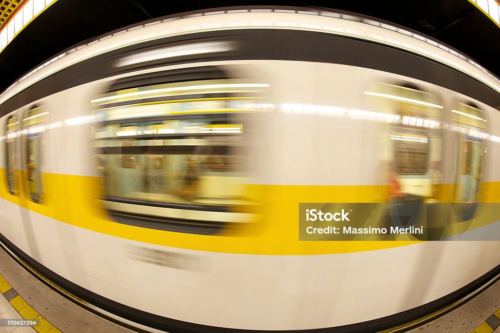 Subway Train Milan underground station. Italy http://www.massimomerlini.it/is/milan.jpg Blurred Motion Stock Photo