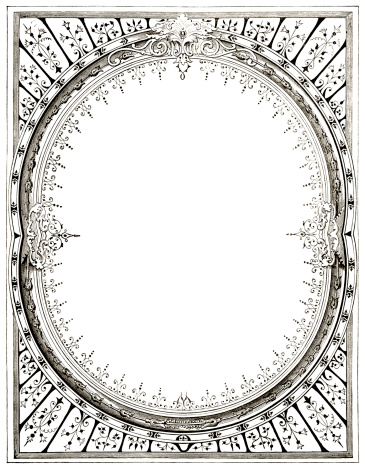 An ornate Victorian frame in dark sepia.  From 