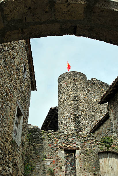 Perouges France Flag stock photo