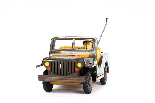 istock Vintage military toy car on white background 170438148