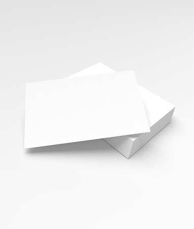 Stack of business cards on White Background