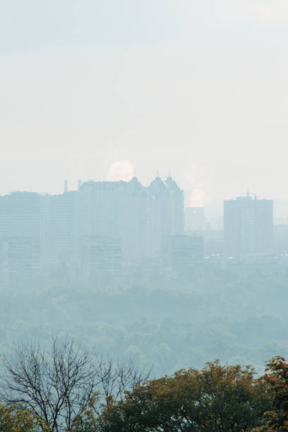 istock Morning fog over Kyiv, left bank, dawn 1704398413
