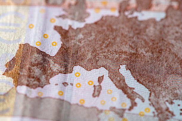 유럽 통화 - european union euro note european union currency paper currency euro symbol 뉴스 사진 이미지