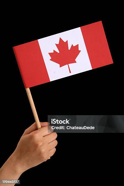 Holding Kanadische Flagge Stockfoto und mehr Bilder von Bewegung - Bewegung, Eine Frau allein, Eine Person