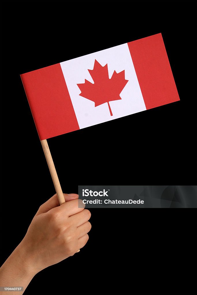 Sosteniendo bandera canadiense - Foto de stock de Adulto libre de derechos