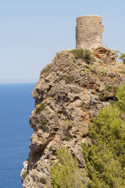 Banyalbufar, Spain-August 2022: The Torre del Verger was built in the 16th century mainly to protect itself from frequent pirate attacks.