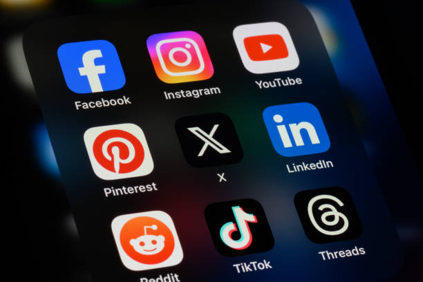 nền tảng truyền thông xã hội - facebook, instagram, youtube, pinterest, x, linkedin, reddit, tiktok, chủ đề - mạng xã hội hình ảnh sẵn có, bức ảnh & hình ảnh trả phí bản quyền một lần