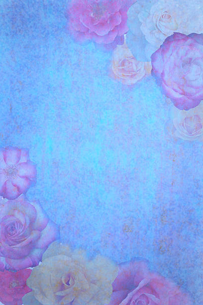 Colorful background with a floral pattern along corners, part watercolor.