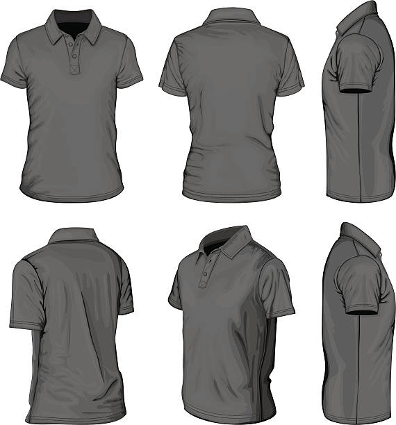 istock Men's black short sleeve polo-shirt 170443225