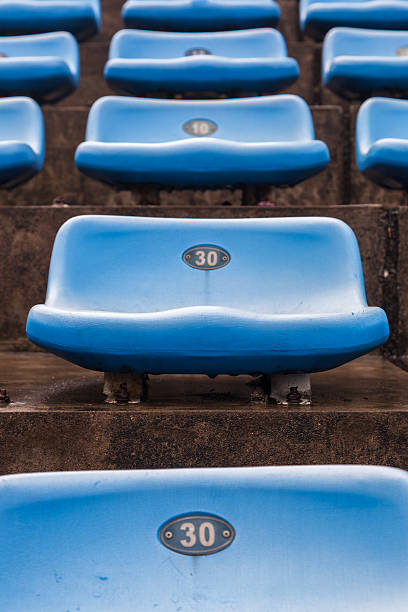istock blue rubber seats in track field 170443374