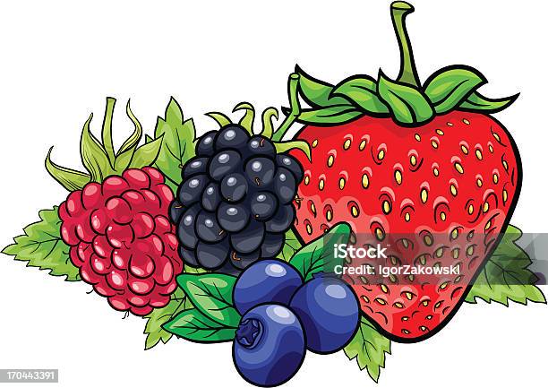 Ilustración de Berry Frutas Ilustración Dibujo Animado y más Vectores Libres de Derechos de Alimento - Alimento, Arándano, Azul