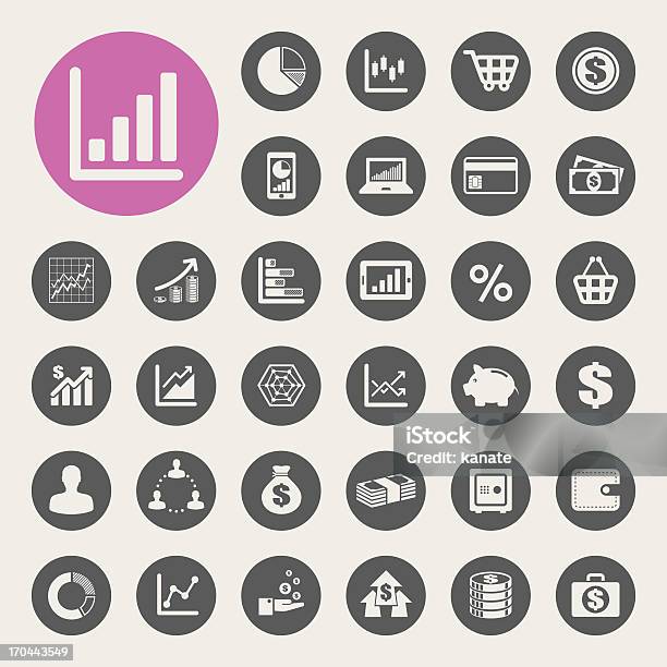 Business And Finance Icon Set Stock Illustration - Download Image Now - Digital Tablet, Graph, Icon Set