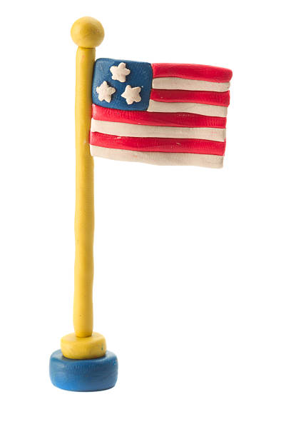 istock Plasticine American flag on a flagpole 170443863