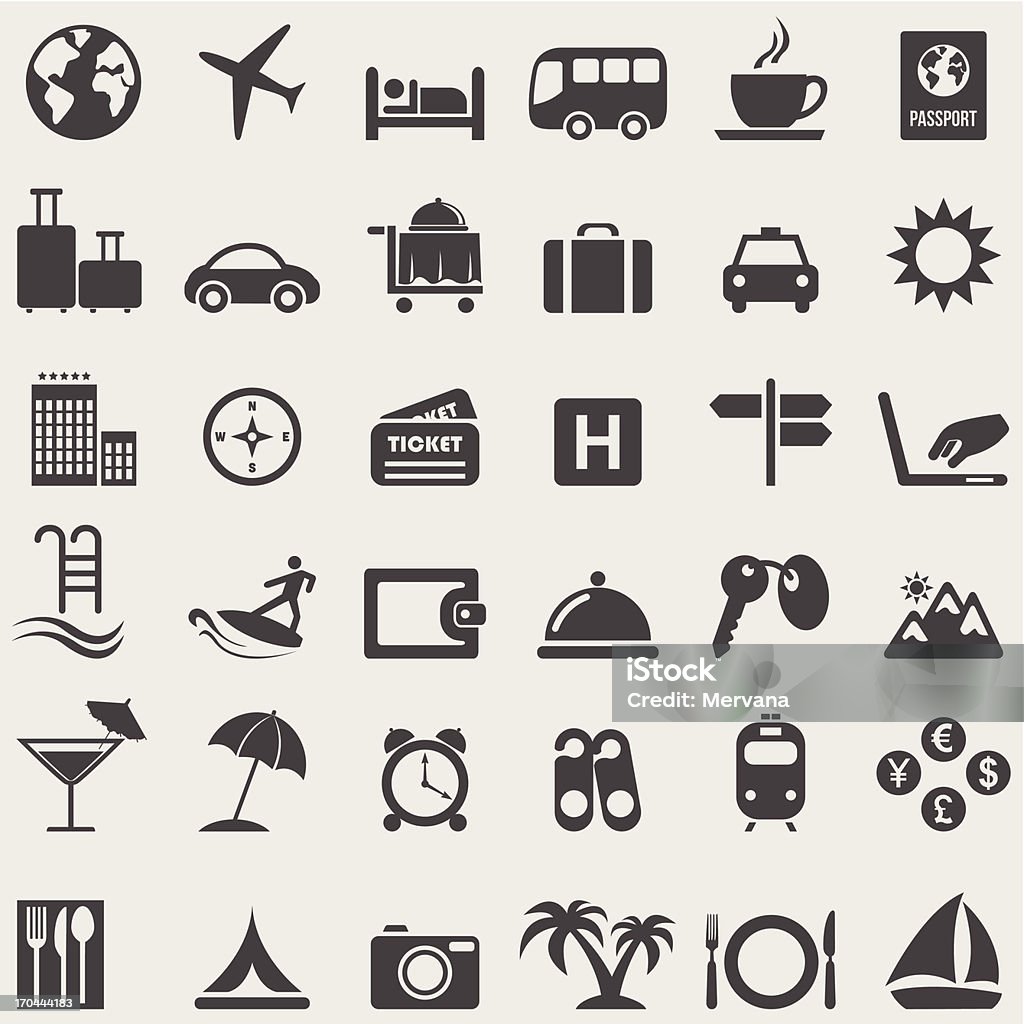 Travel complete icons set.Vector Icon Symbol stock vector