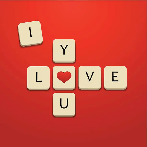 Vector illustration of I love you letters