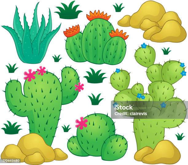 Cactus Theme Image 1 Stock Illustration - Download Image Now - Blossom, Cactus, Cartoon