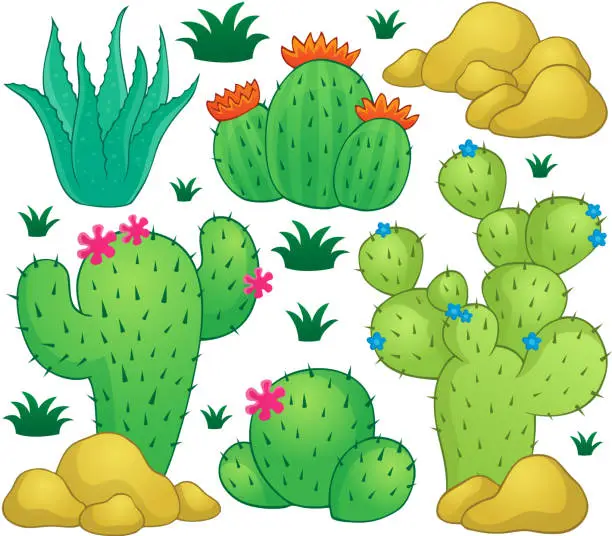 Vector illustration of Cactus theme image 1