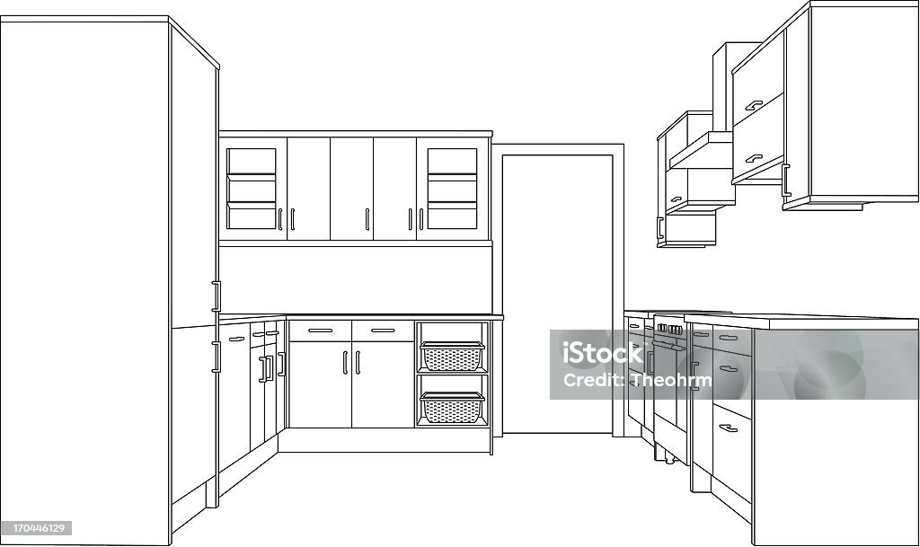 Cuisine Line-Drawing - clipart vectoriel de Cuisine libre de droits