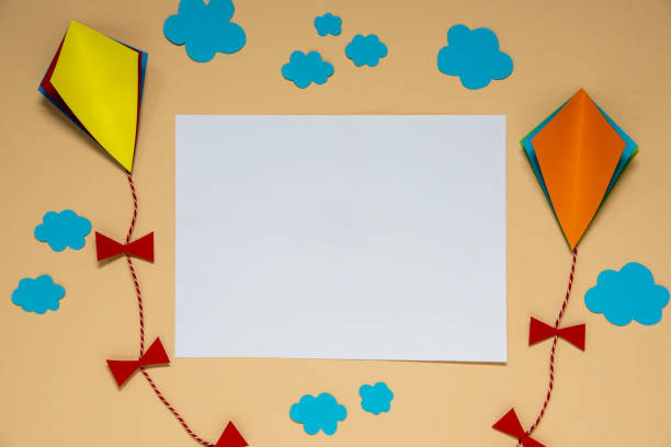 istock Fall Background With Kite, Clouds and Autumn Decoration and Copyspace 1704463496