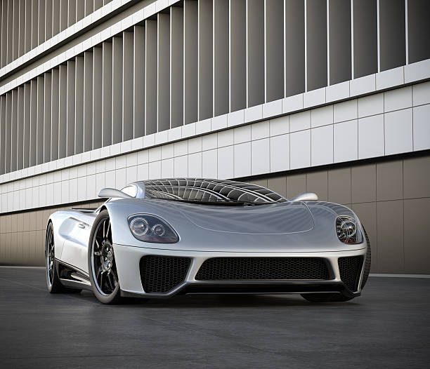istock A silver sports car next to a building 170450724