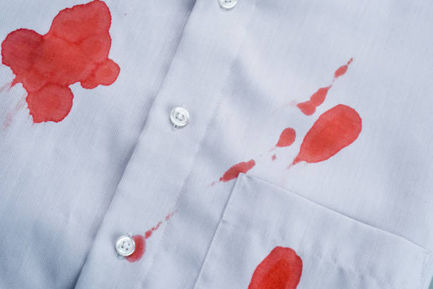 istock Blood stained a gray shirt 1704513987