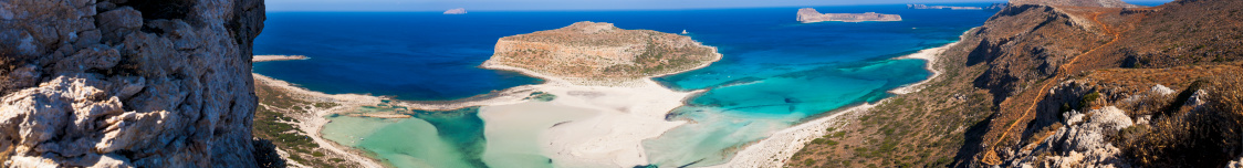 Beach  Balos on the Greek Islands of Crete . Lagoon of Balos on the Gramvoussa .